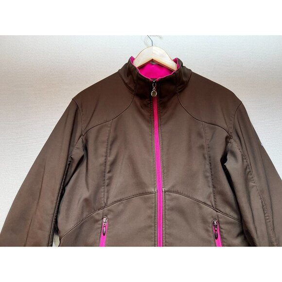 Nike Womens Windbreaker Jacket Size XL Brown Reversible Fleece Coxy Outdoors - Picture 4 of 10